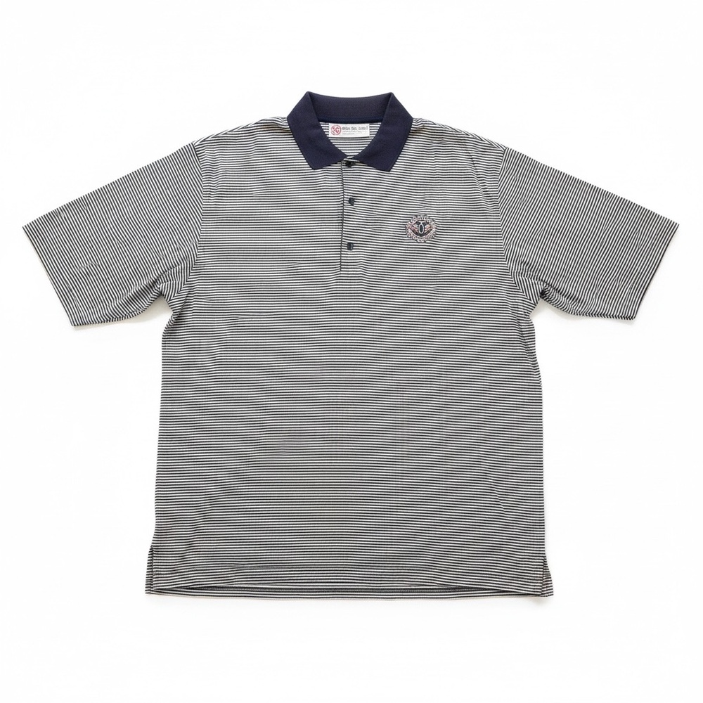 Slazenger blue and white striped golf polo